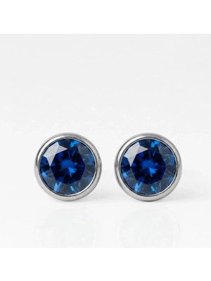 Nina Cerrahi Çelik Birthstone Küpe | 316L Paslanmaz Çelik Steril Taşlı Hipoalerjenik Küpe