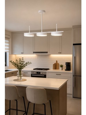 Çello LED 3'lü Modern Tasarım Enerji Tasarruflu 3 Renk Işıklı LED Avize Mutfak Salon Çocuk Odası Giyinme Odası