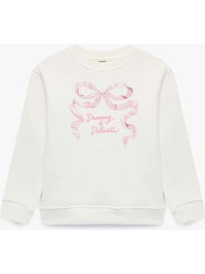 Koton Fiyonk Baskılı Bisiklet Yaka Uzun Kollu Sweatshirt