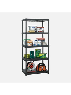 Stratecht 5 Katlı Plastik Raf Çok Amaçlı Depolama Düzenleyici Raf Sistemi Ev Garaj Depo Balkon 90 x 60 x 188 cm