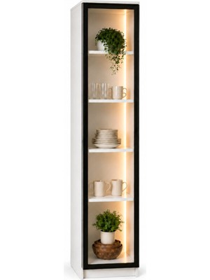Mobilyacın Cam Kapaklı LED Aydınlatmalı Vitrin 210X40