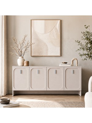 Altay 180 cm Konsol Mebran Kapaklı Modern Salon ve Yemek Odası Dolabı