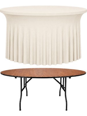 Cosy Tr Streç Flow Yuvarlak Banket Masa Örtüsü - 220 gr Streç