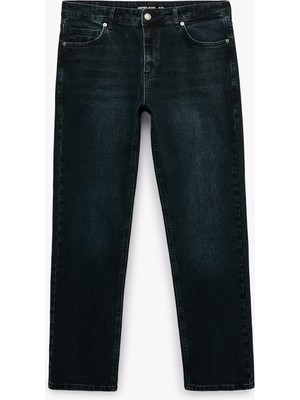 Koton Normal Bel Pamuklu Cepli Straight Jean Pantolon - Mark Jean