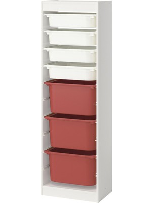 IKEA Modern Beyaz Oyuncak Saklama Ünitesi 46X30X145 cm - Çocuk Odası Iskandinav Tarzı Sağlam Ahşap Depolama Ünitesi - Modüler Yapı