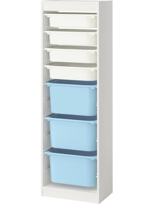 IKEA Modern Beyaz Oyuncak Saklama Ünitesi 46X30X145 cm - Çocuk Odası Iskandinav Tarzı Sağlam Ahşap Depolama Ünitesi - Modüler Yapı