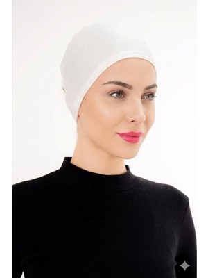 Flora Tekstil Bağlamalı Bone - Önü Dikişli - Krem Rengi