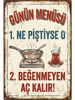 Lucena Retro Günün Menüsü Metal Tabela Esprili Mutfak Duvar Dekoru Poster Levha Tablo