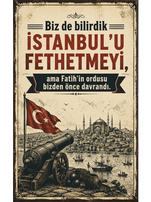 Lucena Istanbul'un Fethi Retro Metal Duvar Tabelası Dekoratif Vintage Levha Tablo