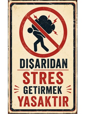 Lucena Dışarıdan Stres Getirmek Yasaktır Retro Metal Duvar Tabelası Dekoratif Vintage Levha Tablo