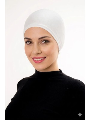Flora Tekstil Bağlamalı Bone - Önü Dikişli - Beyaz Rengi