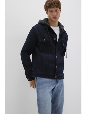 Mavi Erkek Brandon 90S Kapüşonlu Jean Ceket M0112808 Mürekkep Mavisi