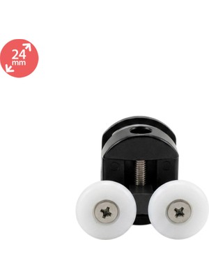 Eymen Yapı Duşakabin Tekerleği Metal Gövdeli Üst Siyah Teker Çapı 24 mm