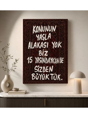 Bk Gift Vintage Klasik Sanat Esprili Sözlü Dekoratif Kanvas Tablo - 27