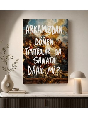 Bk Gift Vintage Klasik Sanat Esprili Sözlü Dekoratif Kanvas Tablo - 23