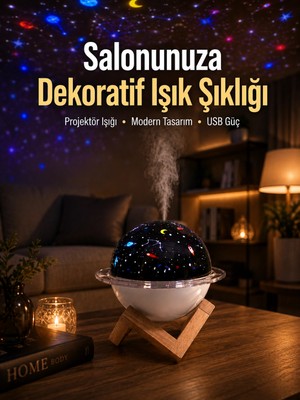 Just Cheap Store Gece Lambası Özellikli Taşınabilir Nemlendirici ve Aromaterapi Cihazı USB Girişli