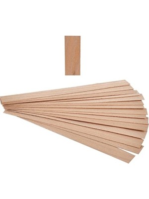 Die Grup Ahşap Mum Fitili - 60 Adet, 15 cm Boy, 15 mm En