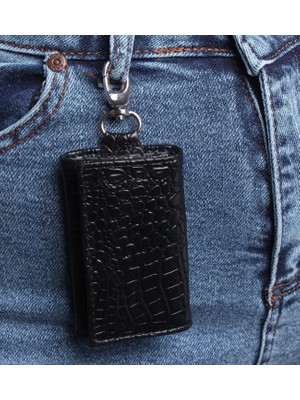 Özka Leather Timsah Deri Anahtarlık