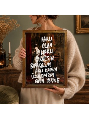 Bk Gift Vintage Klasik Sanat Esprili Sözlü Masif Ahşap Çerçeveli Dekoratif Tablo - 12