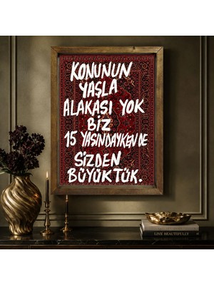 Bk Gift Vintage Klasik Sanat Esprili Sözlü Masif Ahşap Çerçeveli Dekoratif Tablo - 22