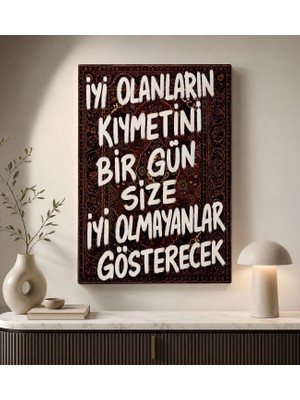 Bk Gift Vintage Klasik Sanat Esprili Sözlü Dekoratif Kanvas Tablo - 34
