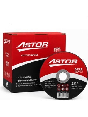 Die Grup Astor Metal Kesici Taş 115X1X22.2 mm Inox Kesmetaşı - 50 Adet