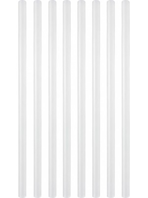 Die Grup 8’li Ince Silikon Çubuk 7,4 mm x 30 cm Sıcak Silikon Tabancası Uyumlu Şeffaf Mum Silikon Hobi ve Tamir Için