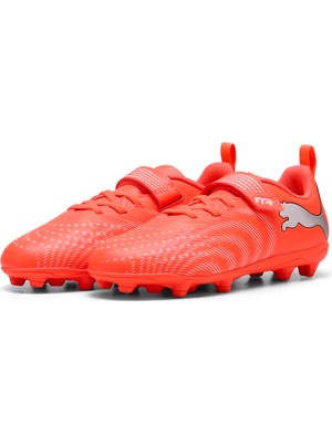 Die Grup Puma Future 9 Play Fg/ag Çocuk Krampon,glowing Red-Puma White-Puma Bl 33