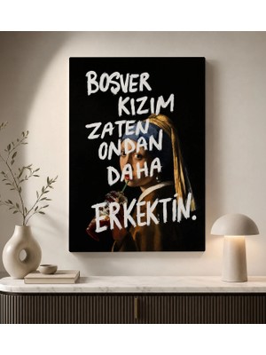 Bk Gift Vintage Klasik Sanat Esprili Sözlü Dekoratif Kanvas Tablo - 21