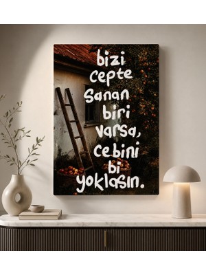 Bk Gift Vintage Klasik Sanat Esprili Sözlü Dekoratif Kanvas Tablo - 28