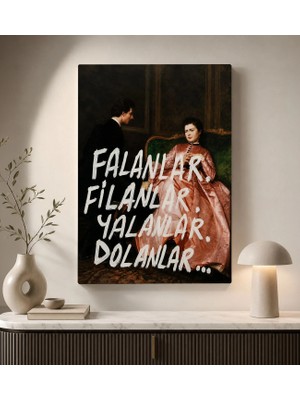 Bk Gift Vintage Klasik Sanat Esprili Sözlü Dekoratif Kanvas Tablo - 1