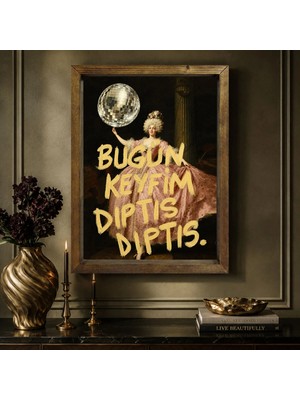 Bk Gift Vintage Klasik Sanat Esprili Sözlü Masif Ahşap Çerçeveli Dekoratif Tablo - 9