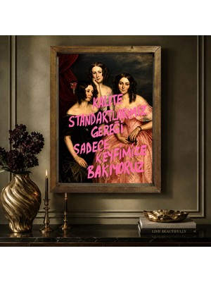 Bk Gift Vintage Klasik Sanat Esprili Sözlü Masif Ahşap Çerçeveli Dekoratif Tablo - 27