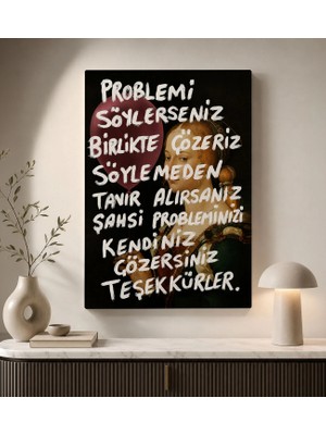 Bk Gift Vintage Klasik Sanat Esprili Sözlü Dekoratif Kanvas Tablo - 20