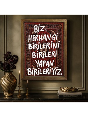 Bk Gift Vintage Klasik Sanat Esprili Sözlü Masif Ahşap Çerçeveli Dekoratif Tablo - 41