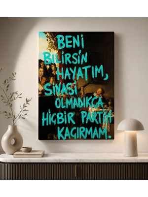 Bk Gift Vintage Klasik Sanat Esprili Sözlü Dekoratif Kanvas Tablo - 25