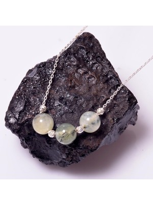 Taş Sandığı Prehnite Taşı Gümüş Kolye