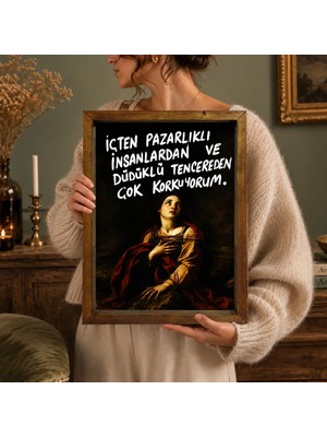 Bk Gift Vintage Klasik Sanat Esprili Sözlü Masif Ahşap Çerçeveli Dekoratif Tablo - 38
