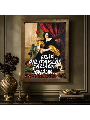 Bk Gift Vintage Klasik Sanat Esprili Sözlü Masif Ahşap Çerçeveli Dekoratif Tablo - 1