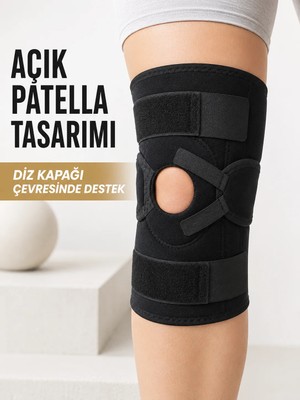 Mossem Açık Patella Ligamentli Dizlik Yan Destekli Esnek Ayarlanabilir Diz Desteği