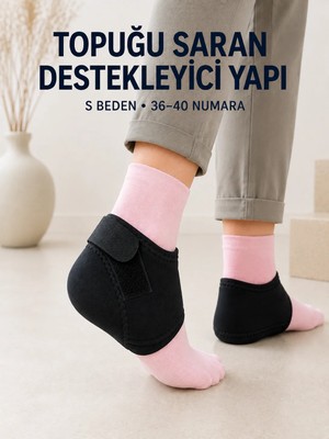 Mossem Topuk Destek Çorabı S Beden 36-40 Ayarlanabilir Cırtlı Günlük Kullanım