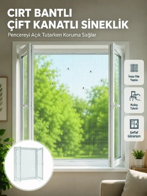 Mossem Pencere ve Balkon Için Çift Kanatlı Sinek Koruma Sinekliği