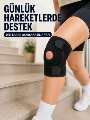 Mossem Kısa Patella Dizlik Ayarlanabilir Cırtlı Diz Destekliği Spor ve Günlük Kullanım
