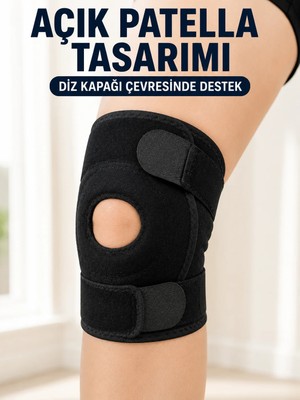 Mossem Patella Destekli Kısa Dizlik Ayarlanabilir Bantlı Diz Koruyucu Destek