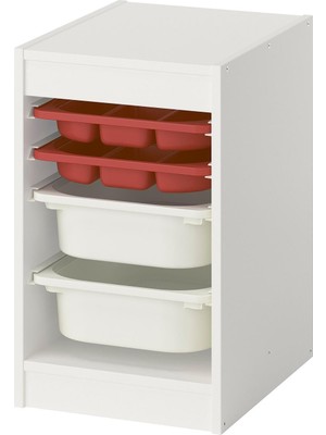 IKEA Modern Beyaz Oyuncak Saklama Ünitesi 34X44X56 cm - Çocuk Odası Iskandinav Tarzı Sağlam Ahşap Depolama Ünitesi - Modüler Yapı
