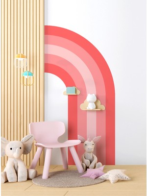 S Digital Boho Gökkuşağı Desenli Duvar Sticker - Çocuk ve Bebek Odası Dekoru - 4 Ölçü / 8 Renk Seçeneği - Kendinden Yapışkanlı Mat Pvc Folyo