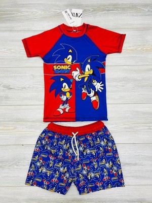 Neat Kids Erkek Çocuk Sonic Kısa Kollu Tişört Şort 2 Parça Mayo Takımı