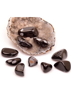 Taş Sandığı Obsidyen Taşı Kütle - Kar Tanesi Obsidyen