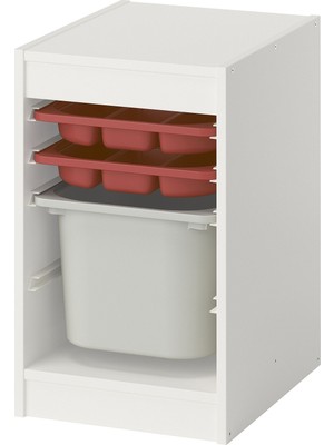 IKEA Modern Beyaz Oyuncak Saklama Ünitesi 34X44X56 cm - Çocuk Odası Iskandinav Tarzı Sağlam Ahşap Depolama Ünitesi - Modüler Yapı