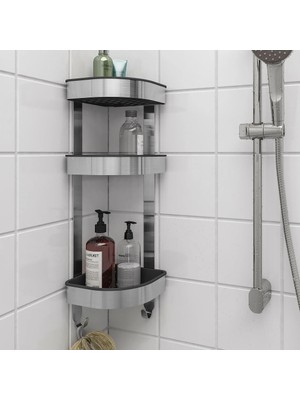 Ikea Brogrund Duş Sepeti , Paslanmaz Çelik, 19X58 cm